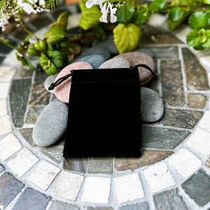 Black Velvet Stone Bag